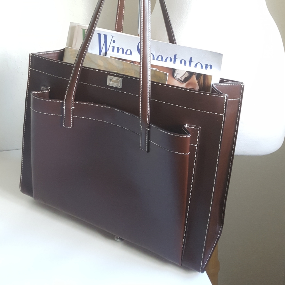 TANNER Italy Large Leather Shopper Tote 🏅